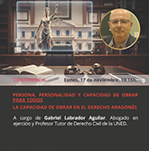 Conferencia sobre la capacidad de obrar en el Derecho Aragonés en UNED Fraga