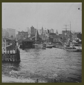 Muelles del puerto sur de Manhattan, South Seaport, Nueva York.